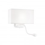 Hotel - White Mother & Child LED Wall Lamp with White Shade