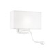 IdealLux-215693 - Hotel - White Mother & Child LED Wall Lamp with White Shade