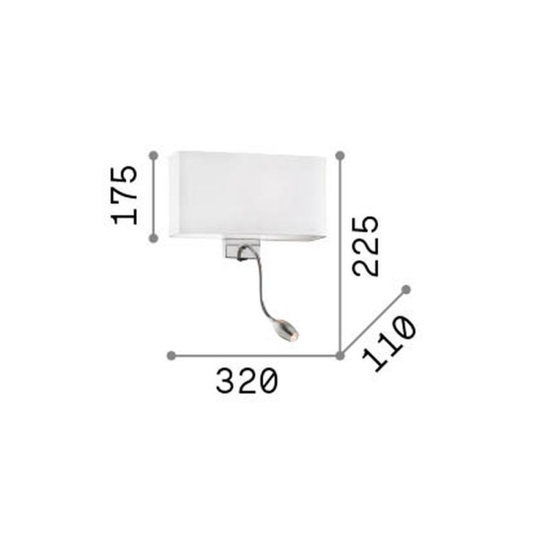 IdealLux-215709 - Hotel - Black Mother & Child LED Wall Lamp with Black Shade