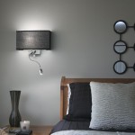 Hotel - Black Mother & Child LED Wall Lamp with Black Shade