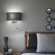 IdealLux-215709 - Hotel - Black Mother & Child LED Wall Lamp with Black Shade