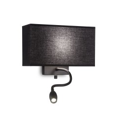Hotel - Black Mother & Child LED Wall Lamp with Black Shade