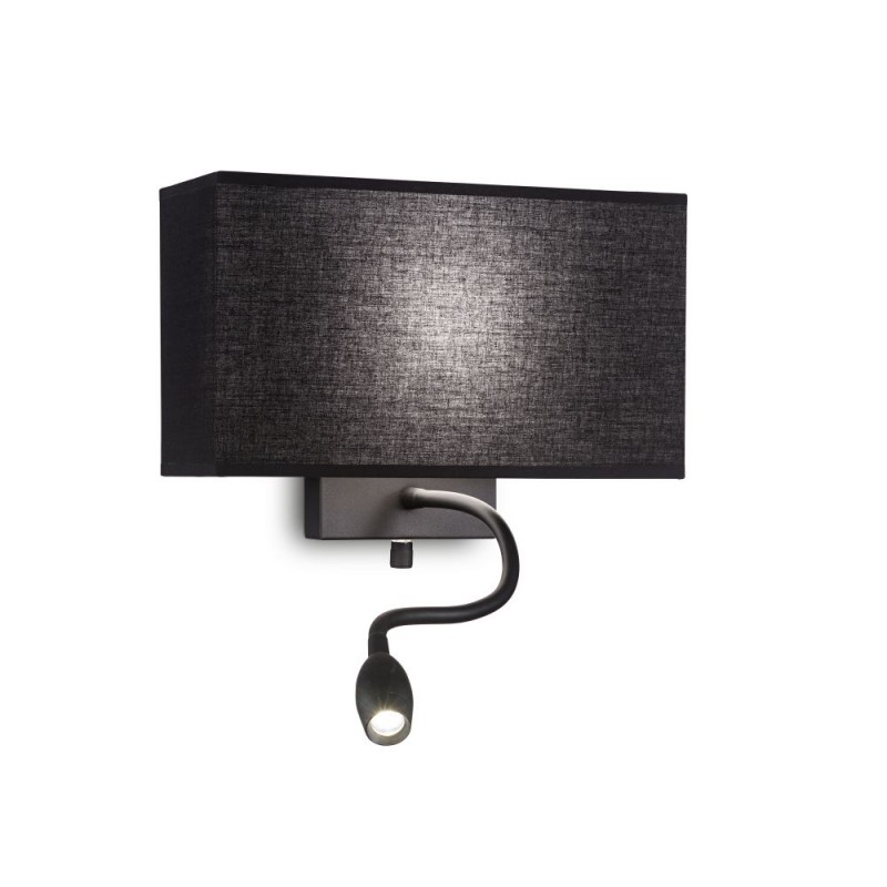 IdealLux-215709 - Hotel - Black Mother & Child LED Wall Lamp with Black Shade