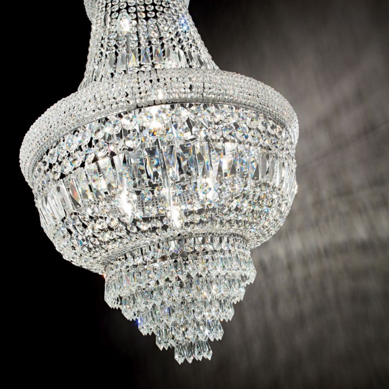 IdealLux-215969 - Dubai - Chrome 10 Light Chandelier with Crystal
