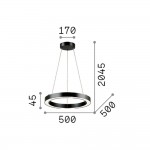 Oracle - Black LED Pendant Ø 50 cm