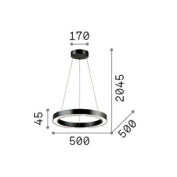 Oracle - Black LED Pendant Ø 50 cm