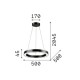 IdealLux-222097 - Oracle - Black LED Pendant Ø 50 cm