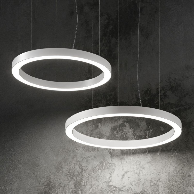 IdealLux-222097 - Oracle - Black LED Pendant Ø 50 cm