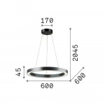 Oracle - Black LED Pendant Ø 60 cm