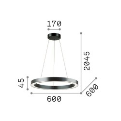 Oracle - Black LED Pendant Ø 60 cm