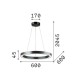 IdealLux-222103 - Oracle - Black LED Pendant Ø 60 cm