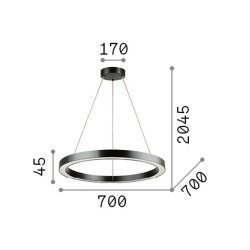 Oracle - Black LED Pendant Ø 70 cm