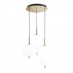 Umile - Satin Gold LED Cluster Pendant with White Glass