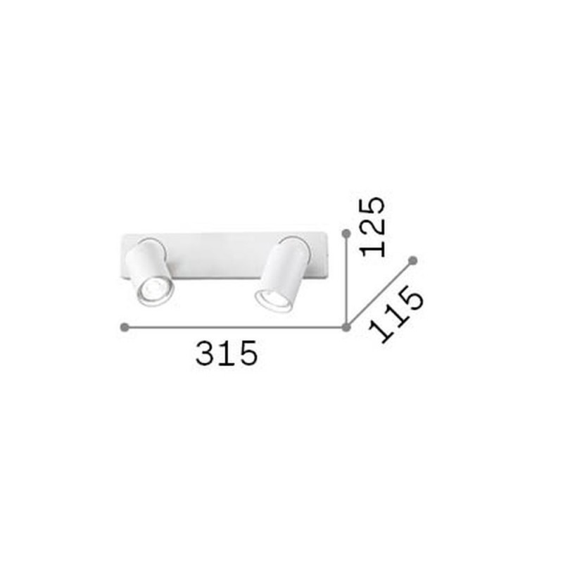 IdealLux-229034 - Rudy - Black 2 Light Spotlights