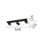 Rudy - Black 3 Light Spotlights