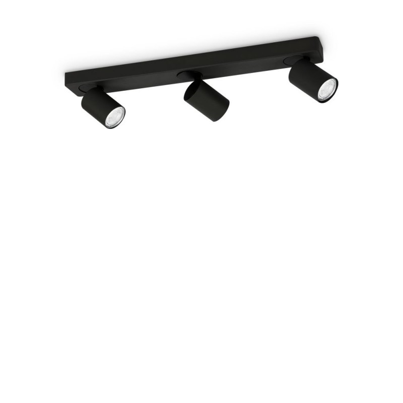 IdealLux-229058 - Rudy - Black 3 Light Spotlights