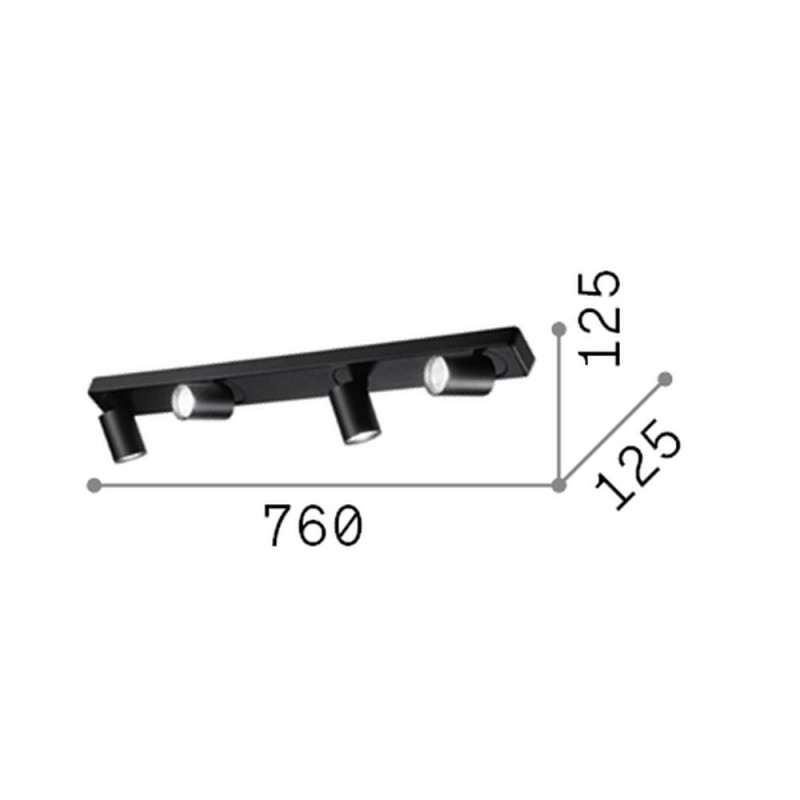 IdealLux-229072 - Rudy - Black 4 Light Spotlights
