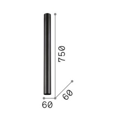Look - Surface-Mounted Black Cylindrical Spotlight 75 cm