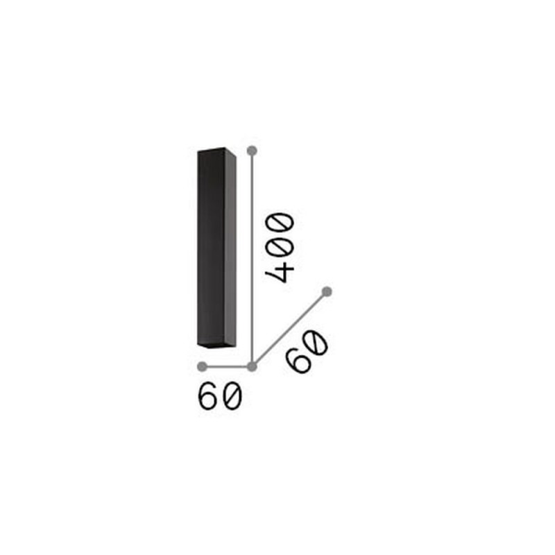 IdealLux-233826 - Look Square - Surface-Mounted Black Square Spotlight 40 cm