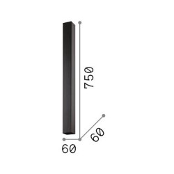 Look Square - Surface-Mounted Black Square Spotlight 75 cm