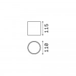 Gun - IP55 Anthracite Ceiling Lamp