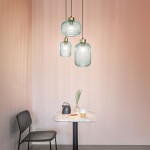 Mint - Satin Brass Pendant with Green Ribbed Glass ∅ 20 cm Mint - Satin Brass Pendant with Green Ribbed Glass ∅ 20 cm