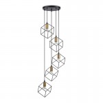 Ice - Black & Satin Brass 5 Light Cluster Pendant Ice - Black & Satin Brass 5 Light Cluster Pendant