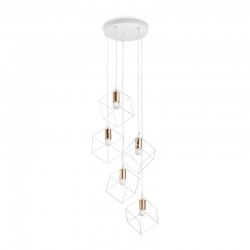 Ice - White & Satin Brass 5 Light Cluster Pendant Ice - White & Satin Brass 5 Light Cluster Pendant