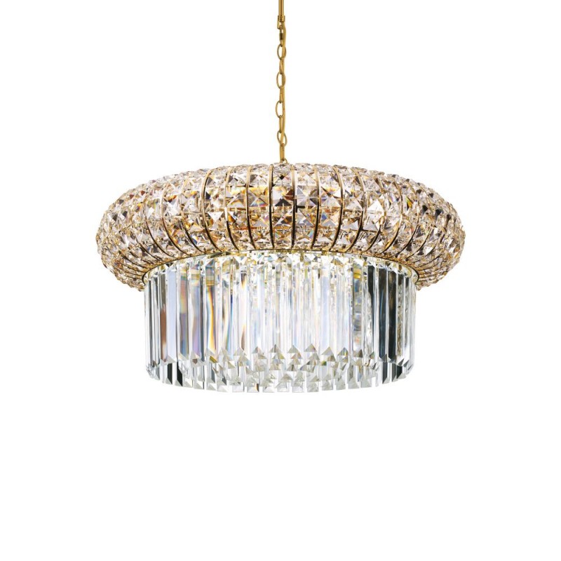 IdealLux-237794 - Nabucco - Gold 12 Light Chandelier with Crystal