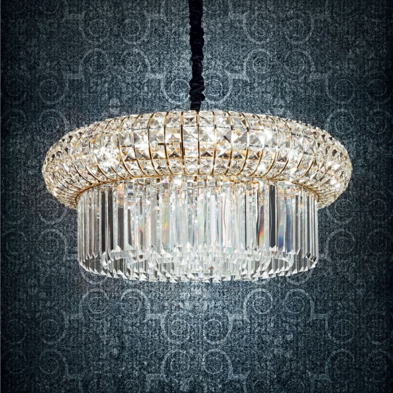 IdealLux-237800 - Nabucco - Gold 16 Light Chandelier with Crystal