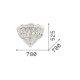 IdealLux-243498 - Dubai - Brass 24 Light Ceiling Lamp with Crystal