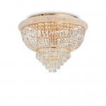 Dubai - Brass 24 Light Ceiling Lamp with Crystal