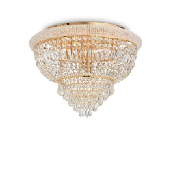 Dubai - Brass 24 Light Ceiling Lamp with Crystal