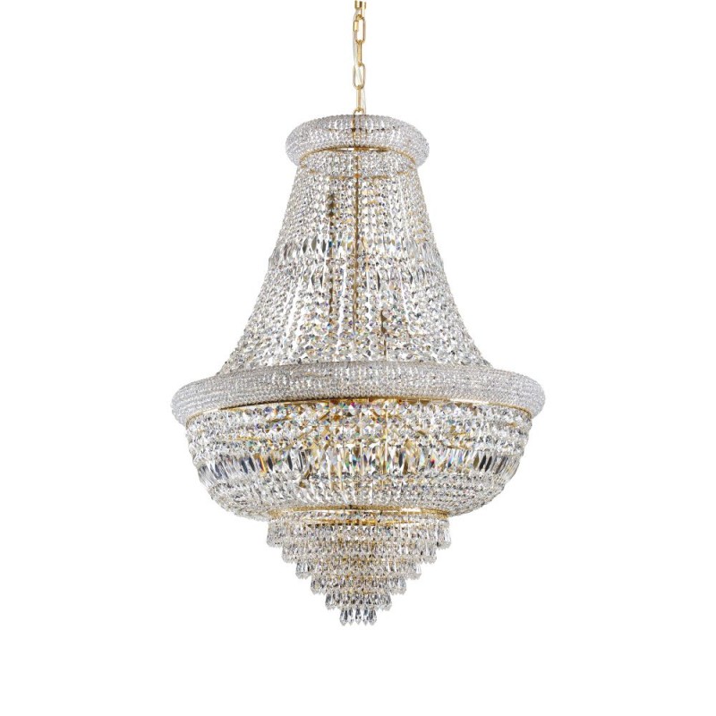 IdealLux-243528 - Dubai - Brass 24 Light Chandelier with Crystal