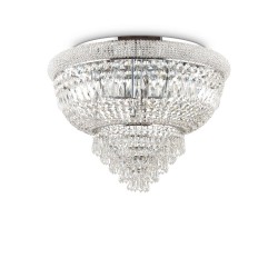 Dubai - Chrome 24 Light Ceiling Lamp with Crystal