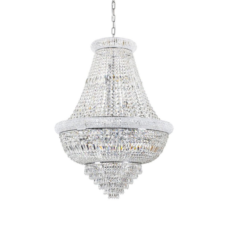 IdealLux-243597 - Dubai - Chrome 24 Light Chandelier with Crystal