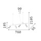IdealLux-244624 - Dynamite - Satin Brass 4 Light Linear Fitting