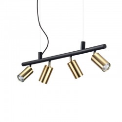 Dynamite - Black & Satin Brass 4 Light Linear Fitting Dynamite - Black & Satin Brass 4 Light Linear Fitting
