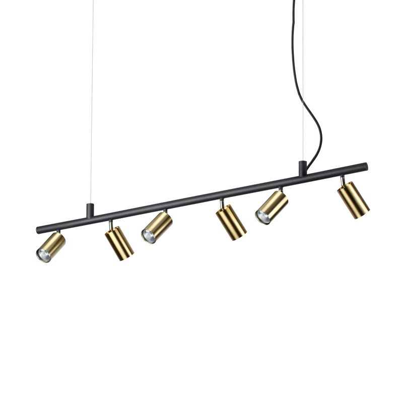 IdealLux-244648 - Dynamite - Black & Gold 6 Light Linear Fitting