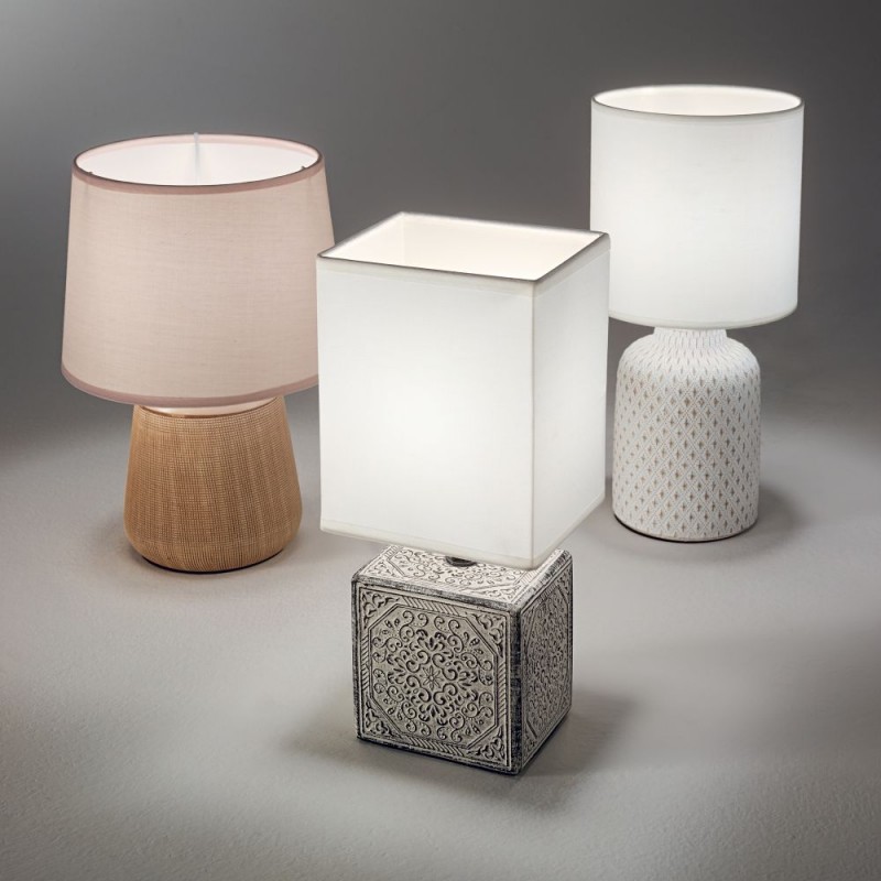 IdealLux-245348 - Kali - Decorative Ceramic Table Lamp with White Shade