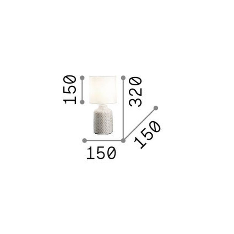 IdealLux-245393 - Kali - Decorative Ceramic Table Lamp with White Shade