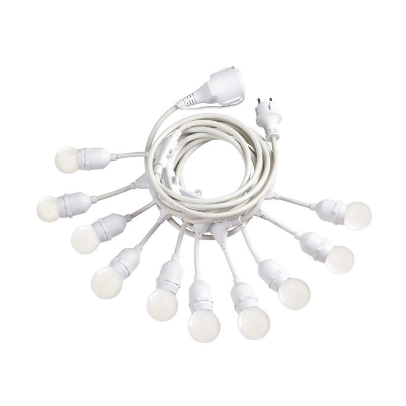 IdealLux-246802 - Fiesta - Outdoor White Cable with 10 Lights Festoon Lamp