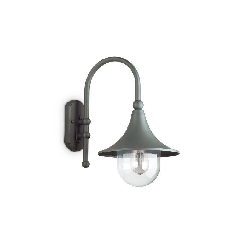 Ideal Lux-246819 - Cima - Outdoor Anthracite and Clear Wall Lamp