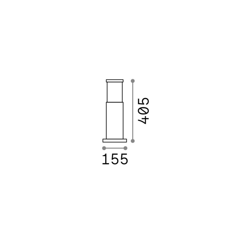 IdealLux-248288 - Tronco - IP65 Grey Bollard with Diffuser 40.5 cm