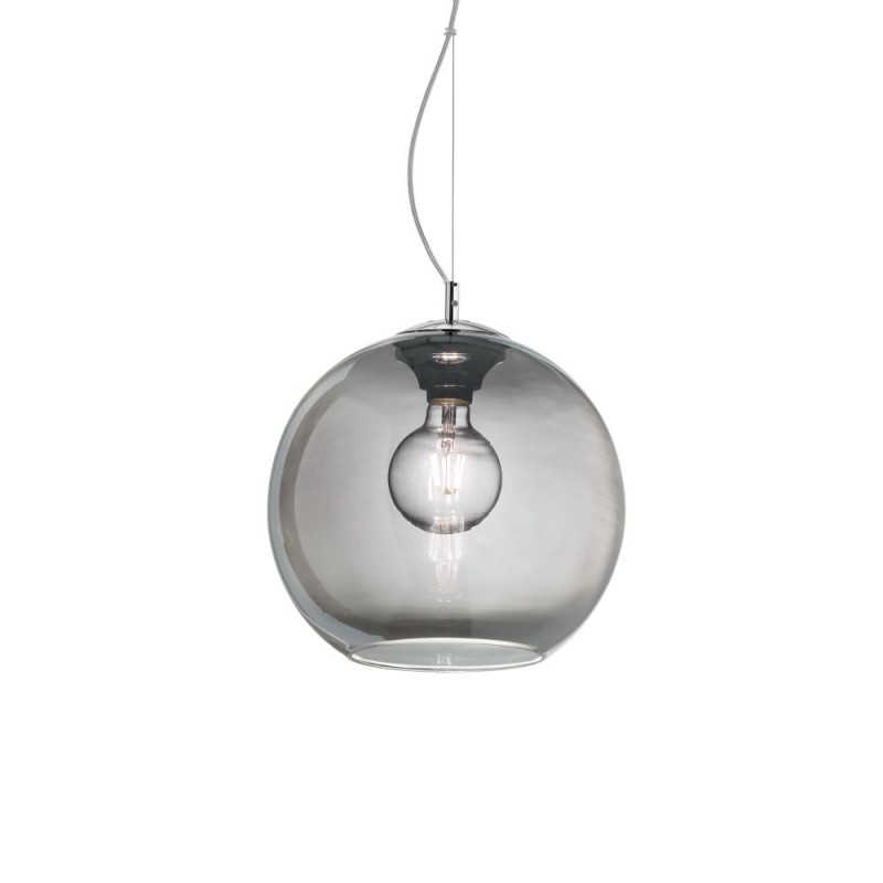 IdealLux-250311 - Nemo - Chrome Pendant with Smoked Glass Ø 20 cm