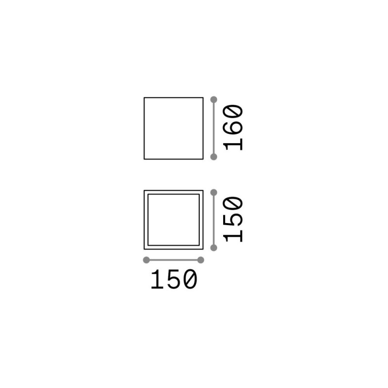 IdealLux-251516 - Techo - Surface-Mounted Anthracite Ceiling Light IP54