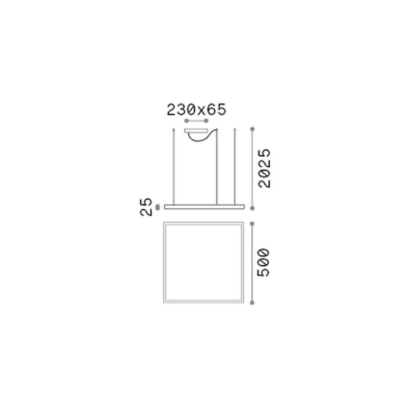 IdealLux-259161 - Oracle Slim - Black LED Pendant Ø 50 cm
