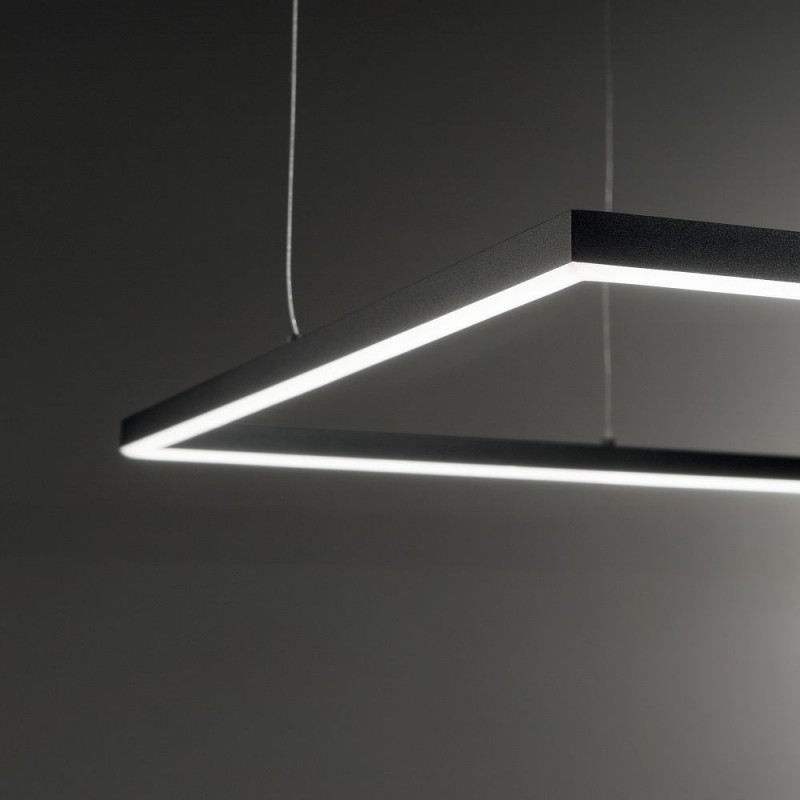 IdealLux-259161 - Oracle Slim - Black LED Pendant Ø 50 cm