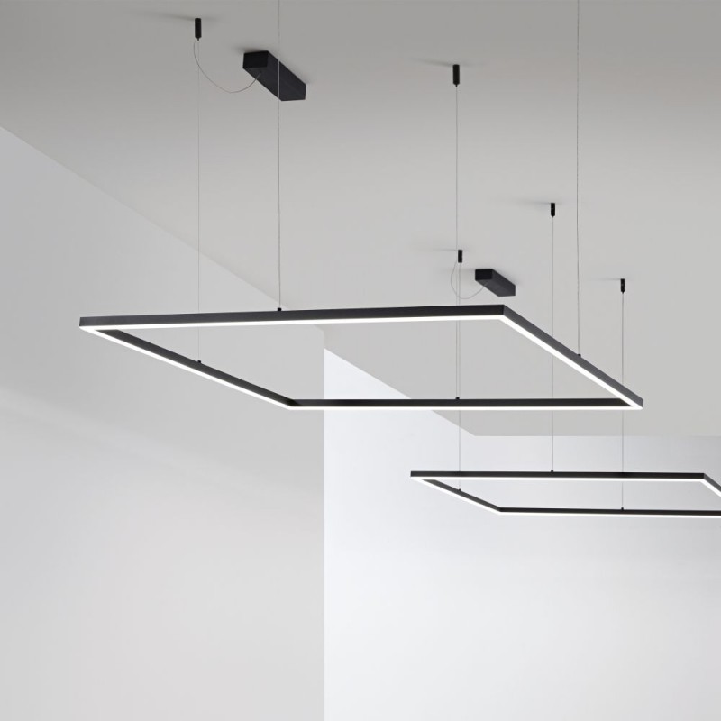IdealLux-259208 - Oracle Slim - Black LED Pendant Ø 90 cm