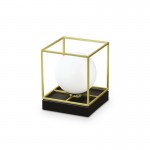 Lingotto - Black & Matt Brass Table Lamp with White Globe Lingotto - Black & Matt Brass Table Lamp with White Globe